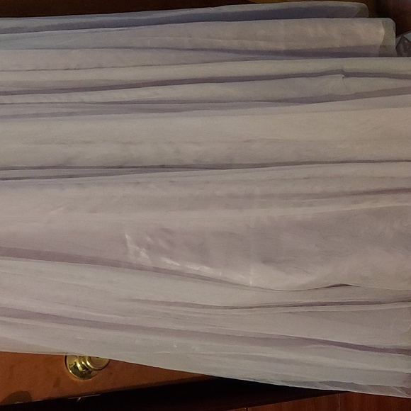 Light Purple V Neck Backless Lace Floor Length Prom Dresses, Purple Lace Formal. - Picture 5 of 8